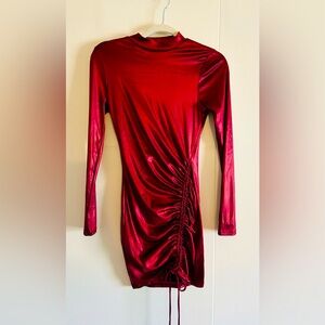 VALENT CUPID 💘 STUNNER DRESS RUBY RED HIGH NECK MINI DRESS
